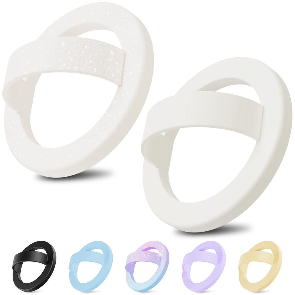 Magnetic Silicone Ring Grip Phone Holder for MagSafe, 360° Rotating Finger Loop, Strong Magnetic Phone Grip, Soft & Lightweight, Compatible with iPhone 17/16/15/14/13/12 Series, Black