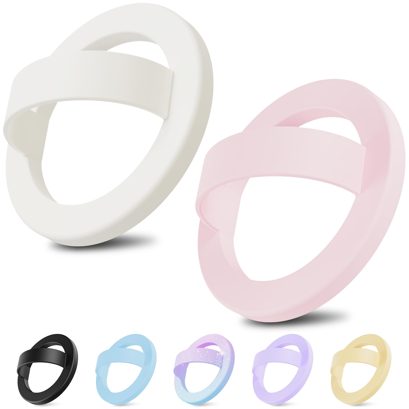 Magnetic Silicone Ring Grip Phone Holder for MagSafe, 360° Rotating Finger Loop, Strong Magnetic Phone Grip, Soft & Lightweight, Compatible with iPhone 17/16/15/14/13/12 Series, Black