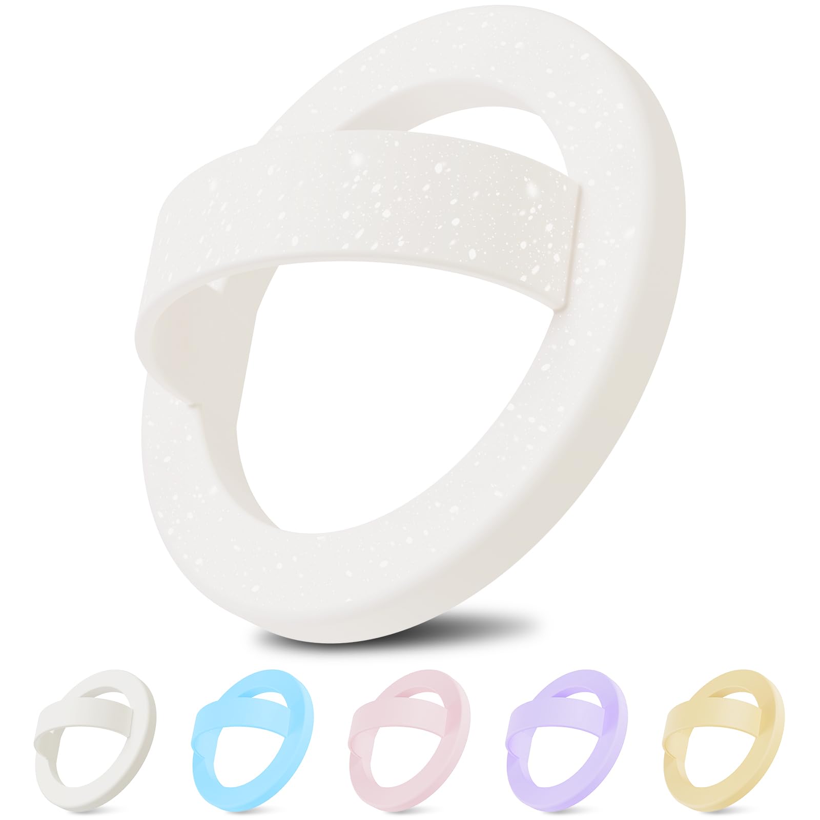 Magnetic Silicone Ring Grip Phone Holder for MagSafe, 360° Rotating Finger Loop, Strong Magnetic Phone Grip, Soft & Lightweight, Compatible with iPhone 17/16/15/14/13/12 Series, Black