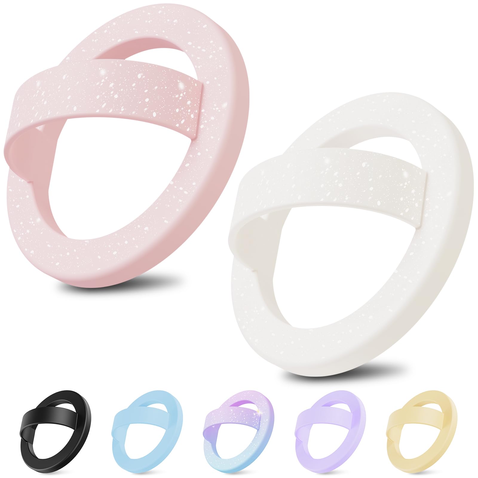 Magnetic Silicone Ring Grip Phone Holder for MagSafe, 360° Rotating Finger Loop, Strong Magnetic Phone Grip, Soft & Lightweight, Compatible with iPhone 17/16/15/14/13/12 Series, Black