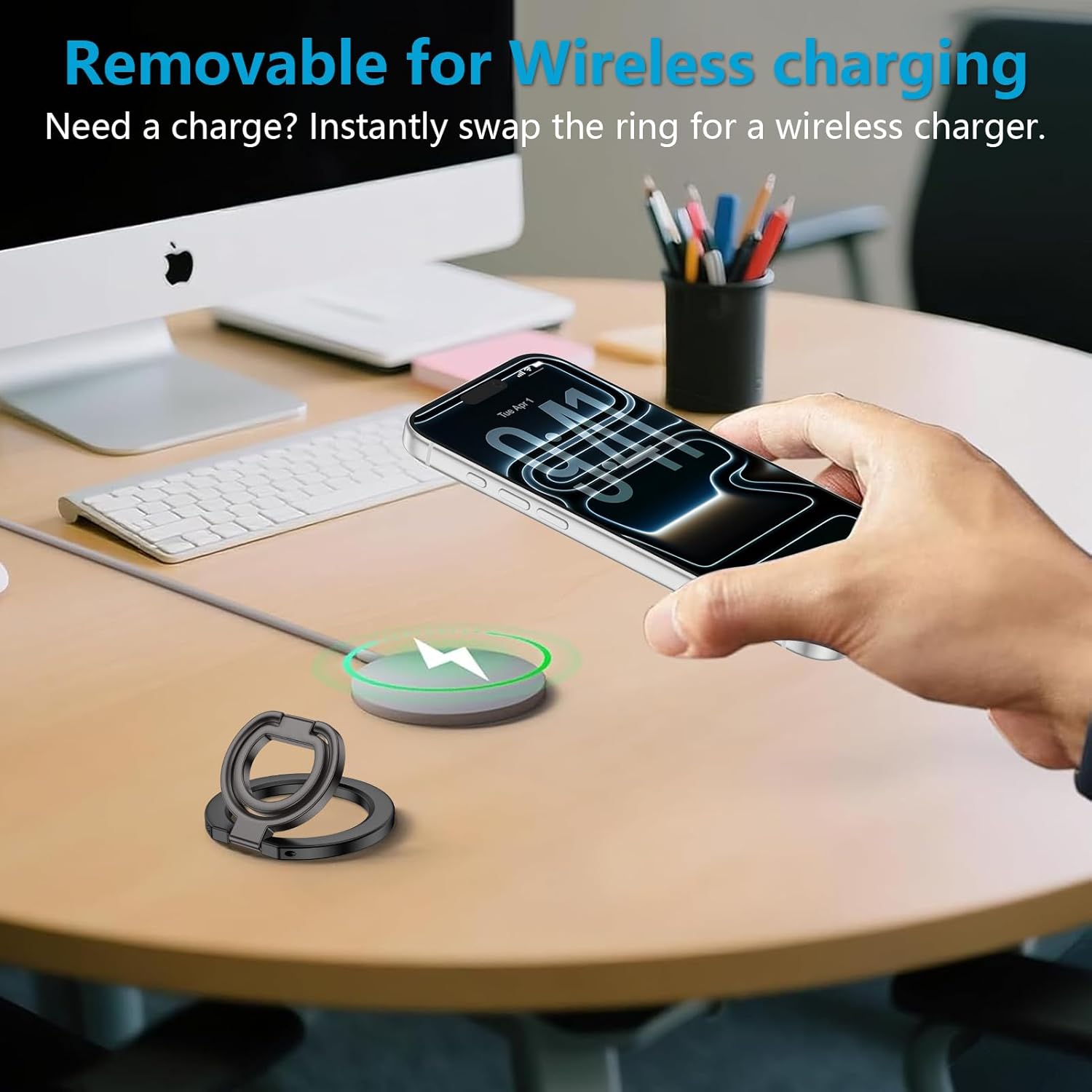 MagSafe Phone Ring Holder Dual-Sided Magnetic Phone Grip Kickstand Loop Magnet Finger Ring Stand for Samsung S26 Ultra S26 S25 FE S24 Ultra iPhone 17e/17/16/15/14/13/12 Pro Max Google Pixel 10a 10 9 8